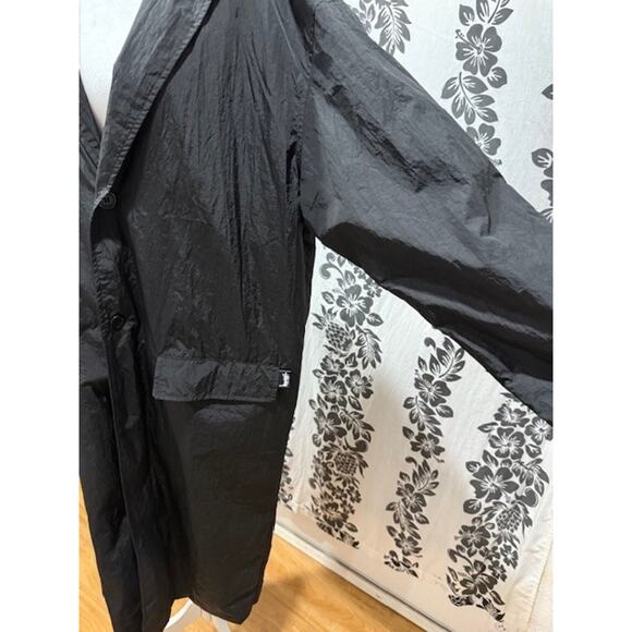 Stussy Long Nylon 2-Button Front Closure Lightweight Windbreaker Coat - Size L - Picture 6 of 16